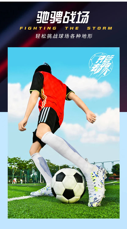 Double Star 2026 New High-Top Soccer Shoes, AG Long Studs, for Teens, Primary School Students, Adults & Kids, Professional Match