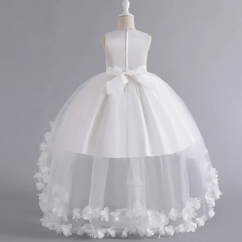 Kids for Girl's 3 to 12 years old Formal Evening Trailing Dress Sleeveless Princess Fluffy Cake Dinner Performance Dance