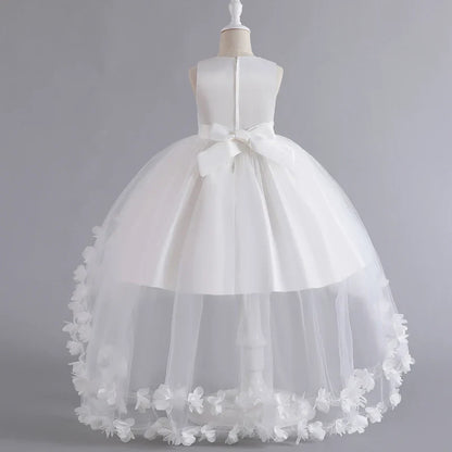 Kids for Girl's 3 to 12 years old Formal Evening Trailing Dress Sleeveless Princess Fluffy Cake Dinner Performance Dance