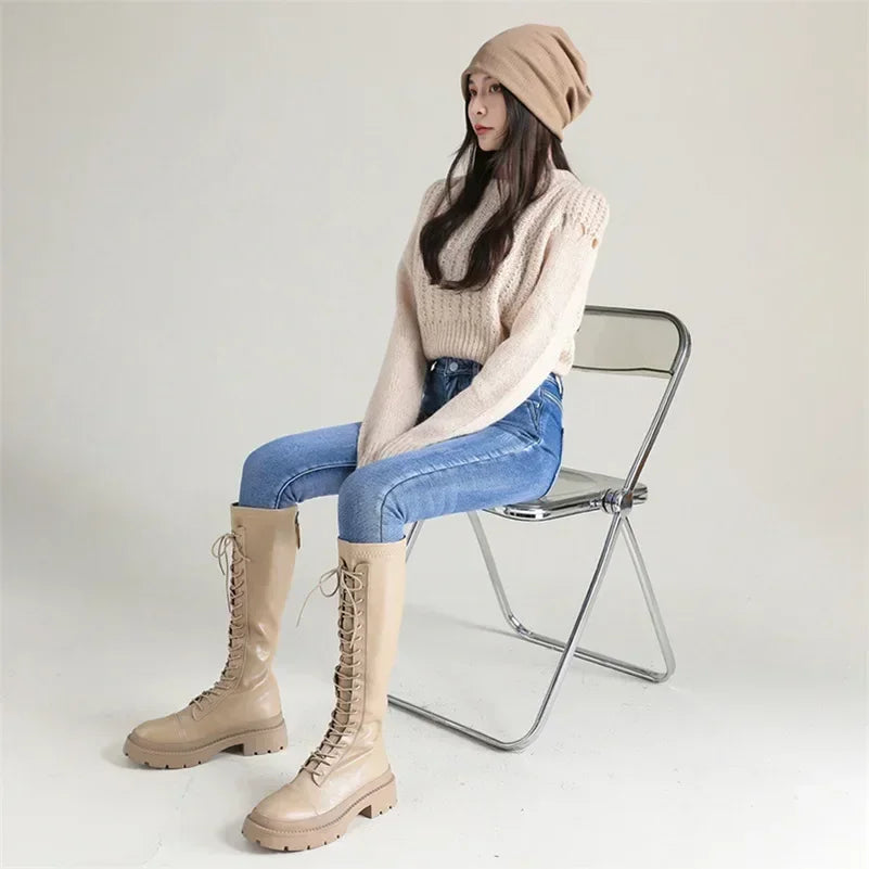 Winter Lady Thermal Plush Jeans Snow Warm Stretch Jeans Hot Sale High Waist Fleece Pants Female Straight Leg Denim Trousers
