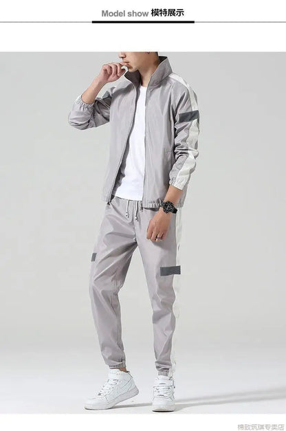 Sports Suit Men's Spring and Autumn Casual Running Sportswear Cardigan Casual Sweater Three-piece Suit