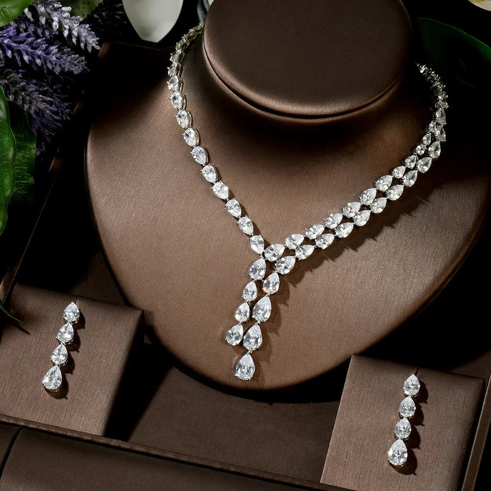 Pop Hot Stereo Jewelry Oil Painting Necklace Earrings Premium Multi-Color 2-Piece Wedding Travel Women's Holiday Gift M-1000