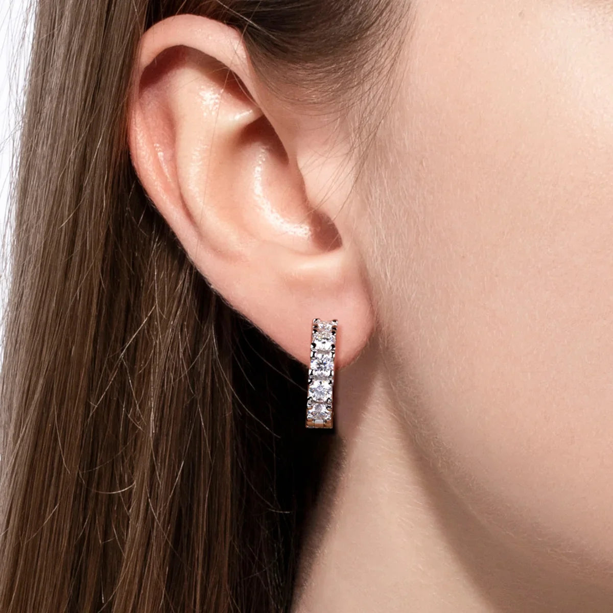 2.6cttw(3mm)/6cttw(4mm) D Color Moissanites Hoop Earrings 925 Sterling Silver Luxury Huggie Earring for Women Jewelry