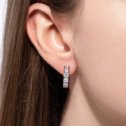 2.6cttw(3mm)/6cttw(4mm) D Color Moissanites Hoop Earrings 925 Sterling Silver Luxury Huggie Earring for Women Jewelry