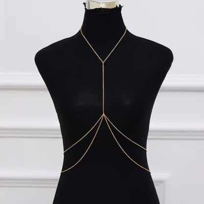Trendy Cross-Body Body Chain ✨ Sexy Minimalist Integrated Link Jewelry – Versatile Fashion Accessory & Gift for Women