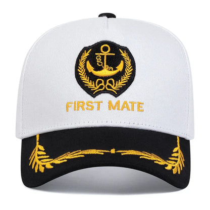 Unisex CAPTAIN/FIRST MATE Letter Embroidery Baseball Caps Spring and Autumn Outdoor Adjustable Casual Hats Sunscreen Hat