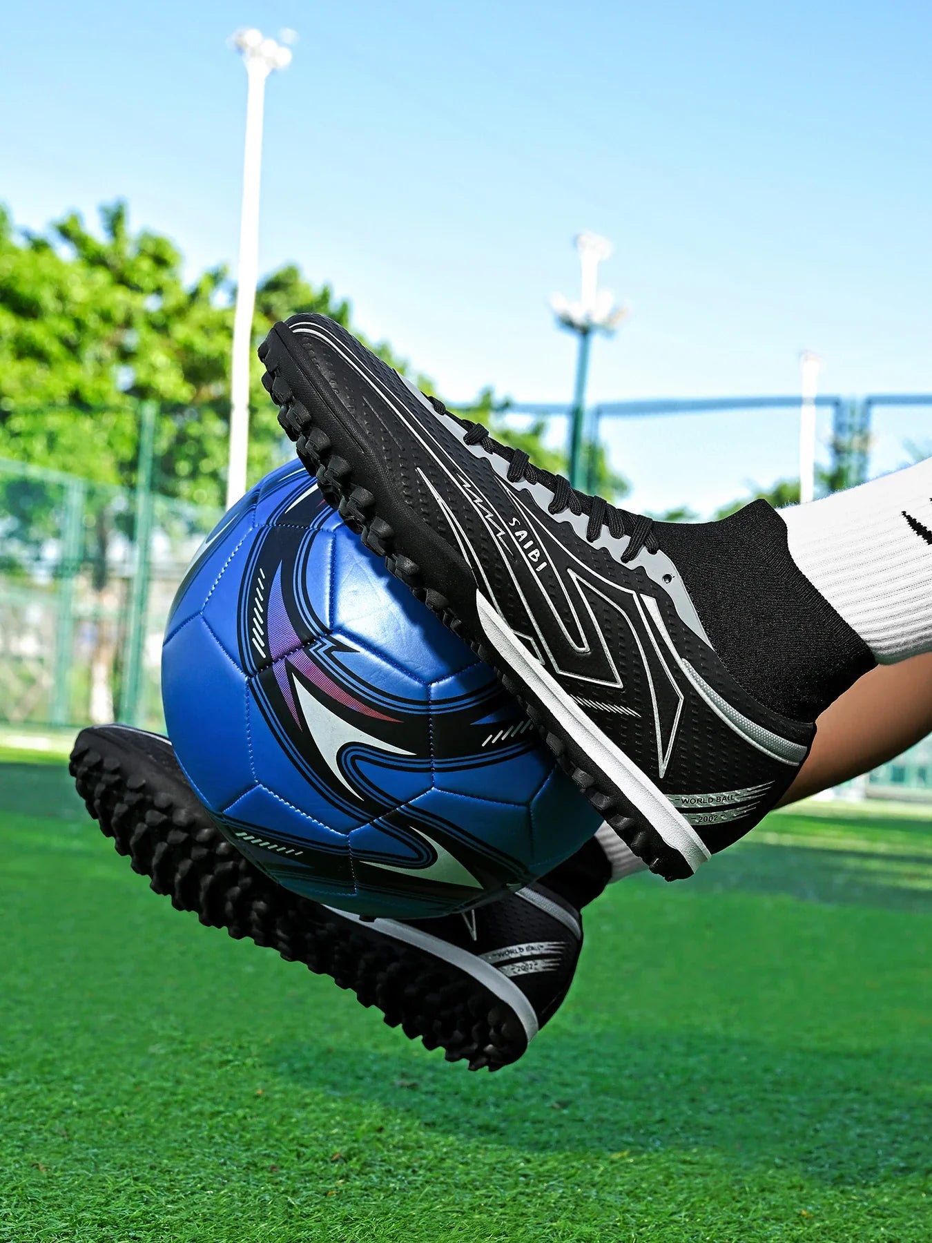 Breathable TF Turf Soccer cleats PU Fabric Composite Upper Rubber Anti-slip Sole Cost-effective Men Women Kids Footwear