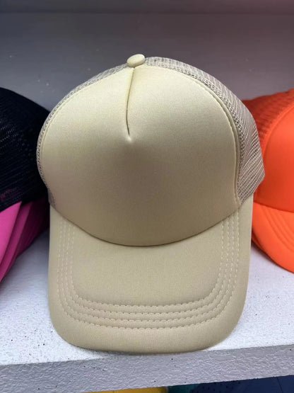 50 Color Unisex SummerTrucker Hat For Adult Net Baseball Cap Men Women Polyester Blank Mesh Adjustable Sun Hat Visor