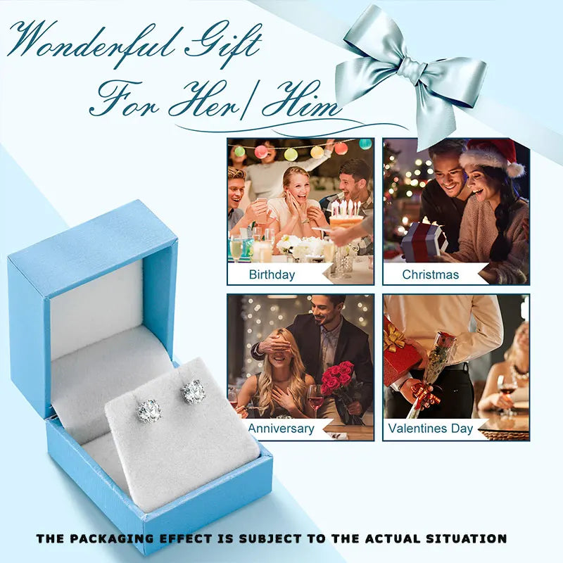 Unisex Classic Round Moissanite Earring For Women Jewelry 5MM/6MM/7/MM Silver 925 Fashion Earrings Women Gift