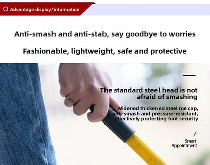 Men's Labor Protection Shoes Steel Toe Caps Lightweight Anti Slip Safety Work Shoes Anti Piercing Smashing Functions