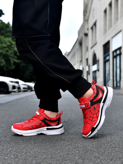 New children's shoes boys cartoon spider sneakers students casual light running shoes children's non-slip basketball shoes 26-38