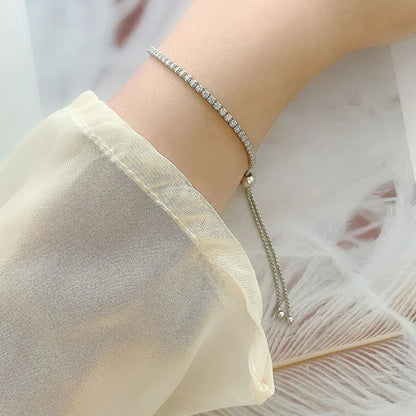 Full 2mm Moissanite Diamond Tennis Bracelet for Woman Man Certified s925 Silver Plated 18K Adjustable Link Chain Bracelets