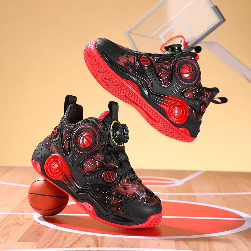 Children's Basketball Shoes Outdoor Anti-slip Cushioned Sneakers Boys Girls Ankle Support Basketball Combat Boots Athletic Shoes