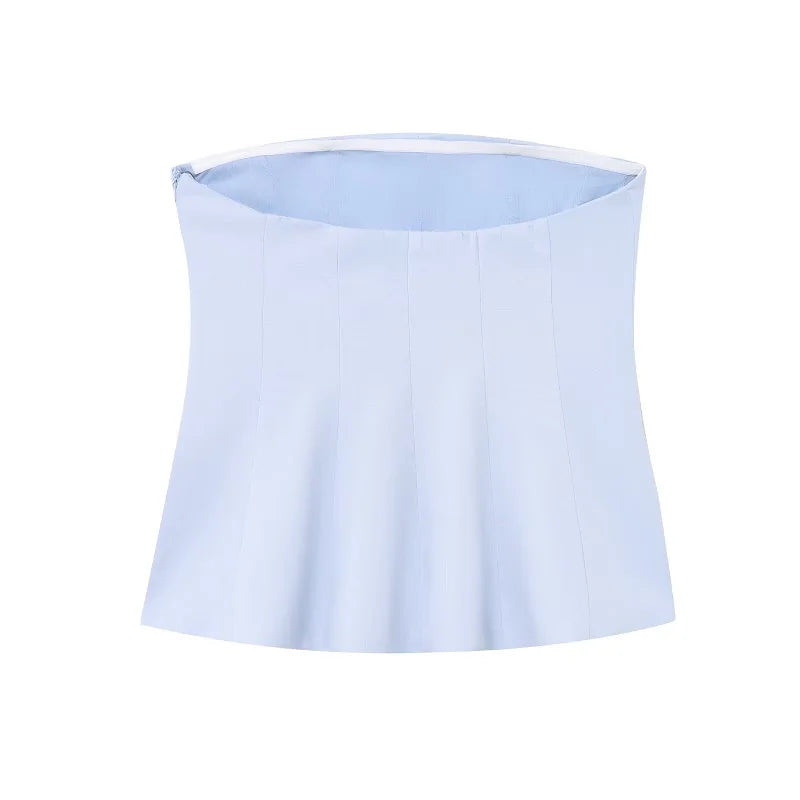 Off Shoulder Crop Top Woman Sexy Backless Corset Top Female White Pink Bustier Tops Woman 2025 Camisole Tube Tops Women