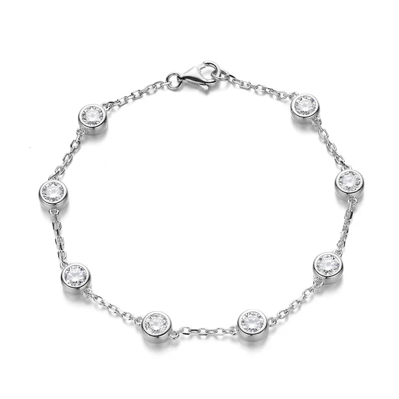 4mm 0.3CT Full Moissanite Tennis Bracelets For Women S925 Silver Plated 18K Gold Hand Chain Fine Jewelry with certificate