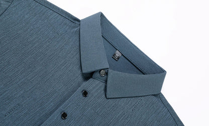 Hot Sales Original Design Men's Polo Lapel Long Sleeve T-Shirt Autumn New Soft Anti Pilling Pocket Business Leisure Menswear Top