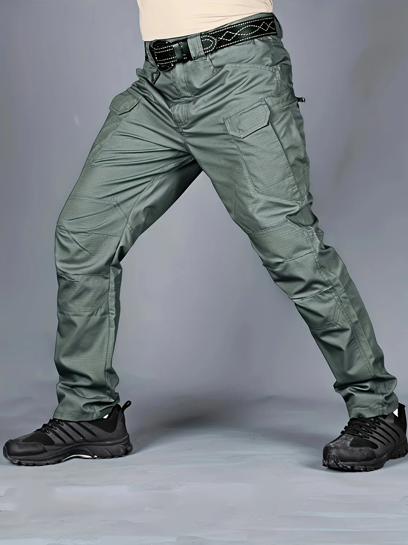 5XL Plus Size Men's Thin Cargo Pants With Side Pockets For Spring Summer Tactical Oversized Loose Punk Pants Big And Tall Guys