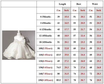 Kid Girls Birthday Party Dresses Children Clothing Baby Wedding Princess Dresses Bow Flower Toddler Ceremonial Costume BC1217