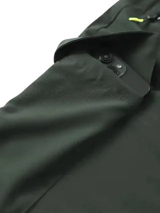 Men Lightweight Cargo Pants with Drawstring Elastic Waist Multiple Zipper Pockets Large Side Pockets Breathable Regular Fit