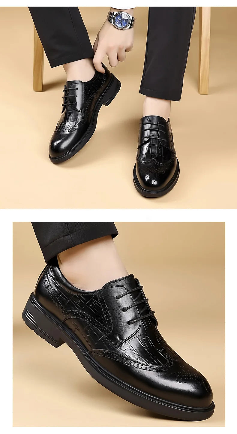 Men Business Dress Leather Shoes Wedding Cowhide Casual Leather Shoes Men Shoes