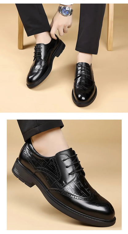 Men Business Dress Leather Shoes Wedding Cowhide Casual Leather Shoes Men Shoes