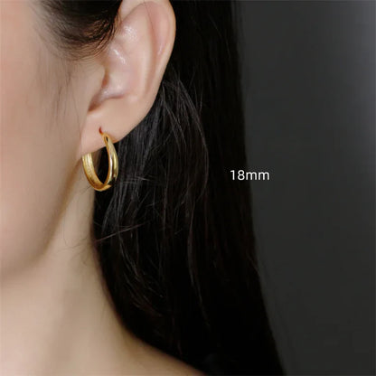 925 Sterling Silver Simple Statement Matte Large Huggies Hoop Earrings for Men Women Fine Gothic Punk Charms S925 Jewelry