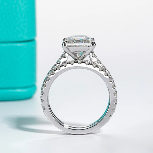 3ct Princess Cut D Color Moissanite Engagement Ring Bridal Sets 925 Sterling Silver Wedding Band Ring Customs Jewelry