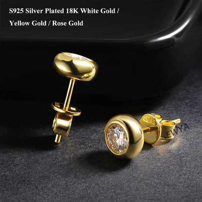 Real 0.3/0.5 Carat Round Moissanite Diamond Stud Earrings for Women S925 Sterling Silver Earring Wedding Party Fine Jewelry