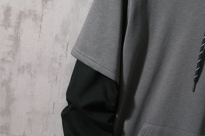 New Patchwork Hooded Sweatshirt Hip Hop Men Pullover Hoodies Streetwear Casual Fashion Clothes Colorblock Hoodie