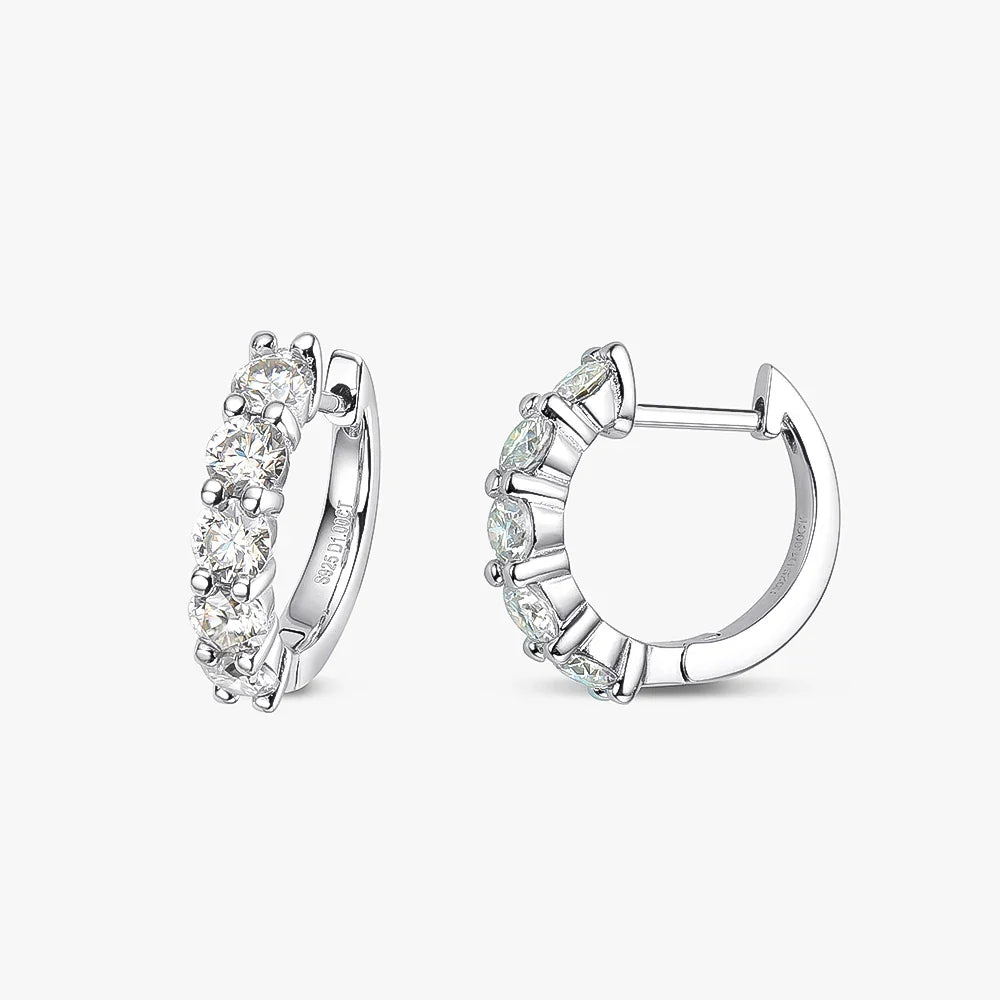 100% 925 Sterling Silver each 0.2ct 3.5mm Moissanite Hoop Earrings For Women Sparkling Wedding Party Fine Jewelry Gift