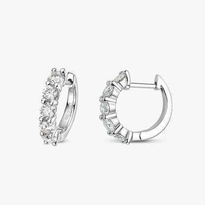 100% 925 Sterling Silver each 0.2ct 3.5mm Moissanite Hoop Earrings For Women Sparkling Wedding Party Fine Jewelry Gift