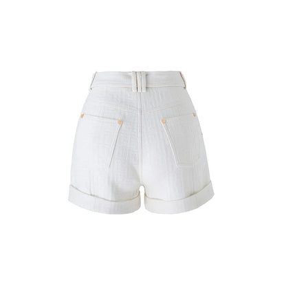 5 Colors for Option Pink Texture Washed Denim Shorts for Women with Belt Casual Style Quality Jeans Trousers