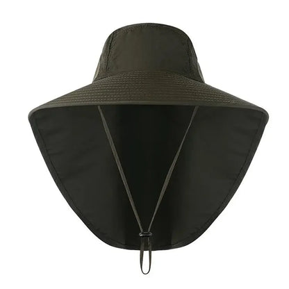 Wide Brim Sun Hat with Neck Flap for men women Adjustable Outdoor