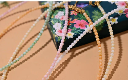 Mother of Pearl Beads Heart Choker Fashion Dyed Natural Shell Necklace for Women Stainless Steel Collares Femme