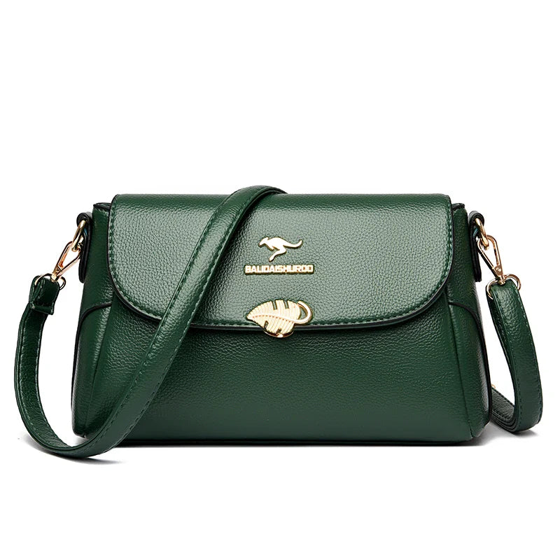 Women Bag Fashion Shoulder Bag Quality PU Leather Elegant Flap Retro Female Messenger Classic Multiple Pockets Crossbody Handbag