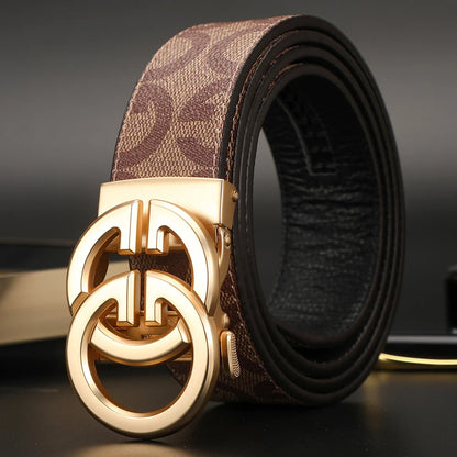 2025 New business Male Famous Style Metal Automatic Buckle Luxury Brand Women Belt Genuine Leather Belts for Men Strap jeans