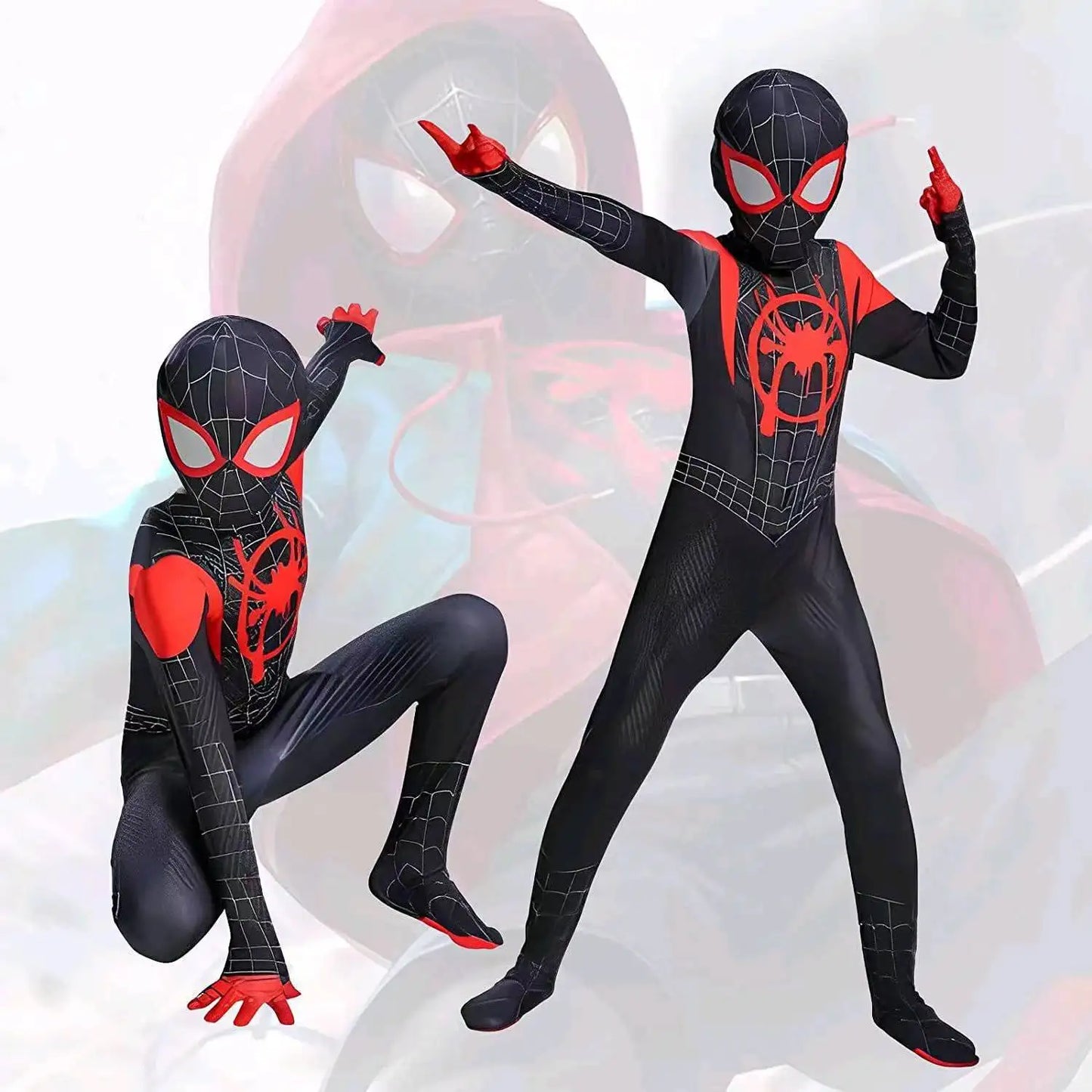 Child Remy Superhero Spider Mask Costume  Halloween CharacterJumpsuit Holiday Performance Wear for Boys & Girl Birthday Party