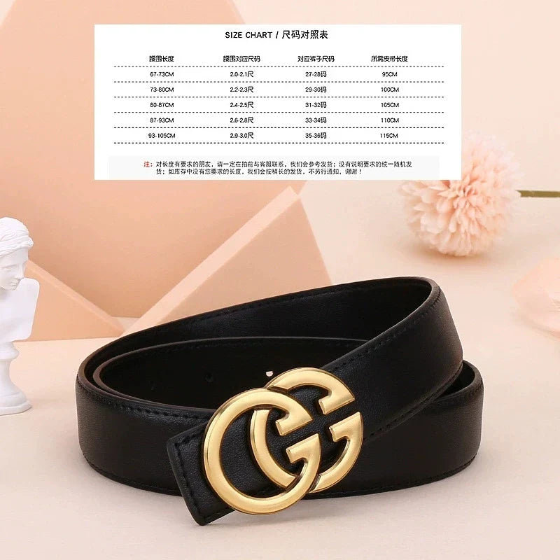 Ladies genuine leather belt, versatile decoration for business and casual wear, simple and fashionable, with a high-end feel.