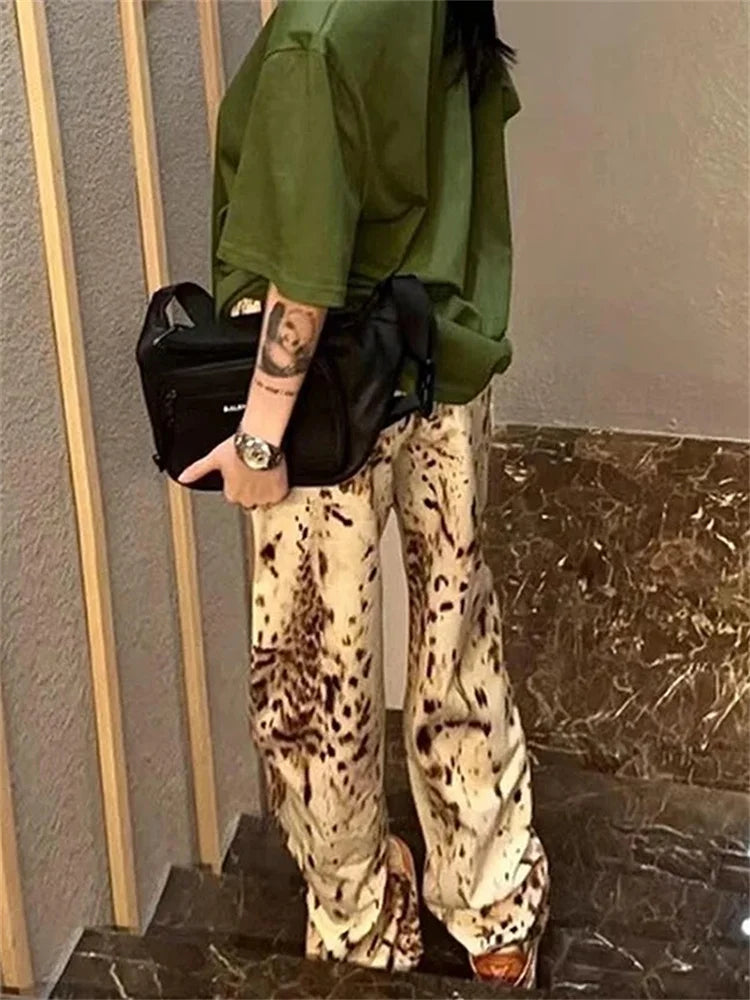 Women High Waisted Retro Jeans Streetwear Y2k Vintage Pants