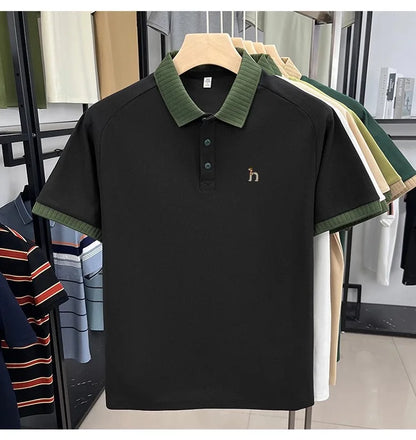 Fashion high-end brand POLO shirt exquisite little dog embroidery lapel T-shirt new comfortable and leisure men's short sleeve