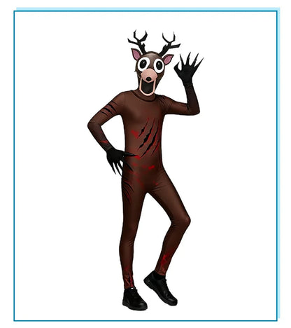 99 Nights In The Forest Deer Kids Cosplay Costume Animal Deer Owl Cosplay Jumpsuit  Halloween Party Costumes for adult childre