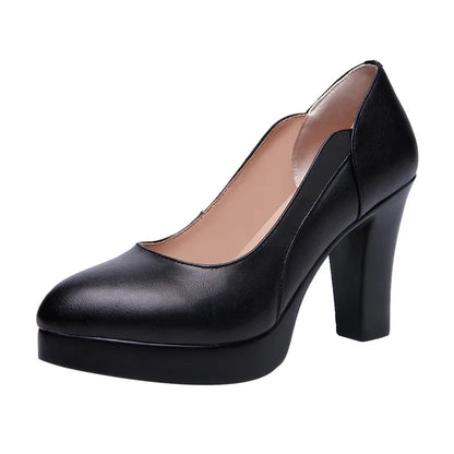 Sapatos Pequenos Tamanhos 32-43 Elegantes Scarpins Formais Femininos Sapatos de Salto Bloco Alto Primavera 2026 Rasos para Escritório Modelo Casamento