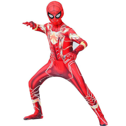 Kids Superhero Bodysuit Miles Cosplay Peter Parker Cartoon Costume Halloween Hooded Set Holiday Costume Jumpsuit Hoodie Separate