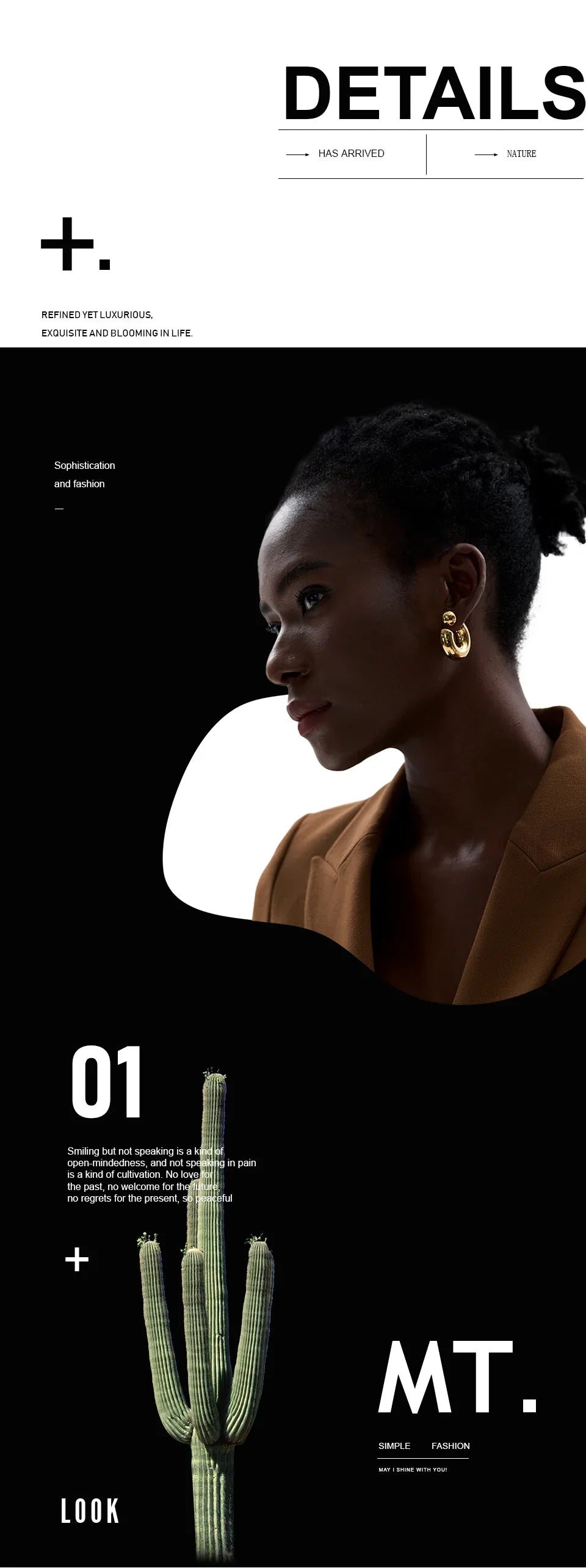 Stainless Steel C Shape Round Chunky Unusual Earrings Jewelry Waterproof Metal Texture Attractive Women Accessories Gift