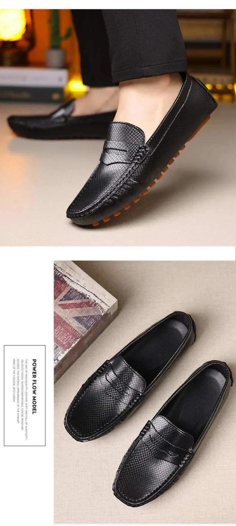 Mocassins Masculinos de Couro Azul de Luxo Moda Casual Confortável para Homens Designer Sapatos Slip-on Planos Masculinos zapatos hombre