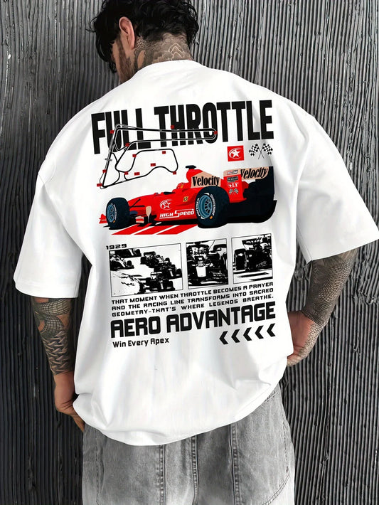 Men Formula Racing Summer T-shirt Loose Fit Breathable Soft Material Suitable for Daily Wear Suitable for Both Men and Women