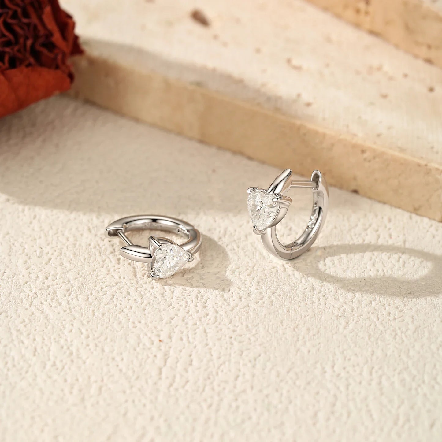 Delicate Clarity Moissanite Hoop Earrings 925 Sterling Sliver Lab Diamond Ear Buckle For Women Fine Jewelry Gifts