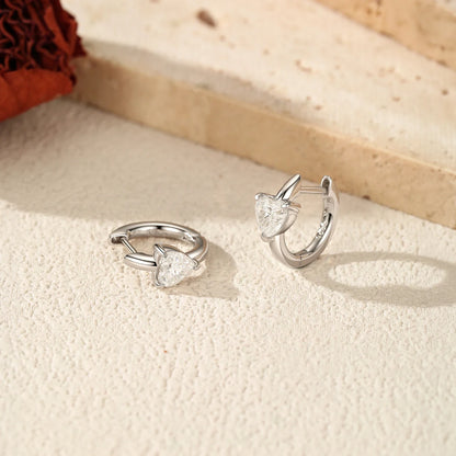 Delicate Clarity Moissanite Hoop Earrings 925 Sterling Sliver Lab Diamond Ear Buckle For Women Fine Jewelry Gifts