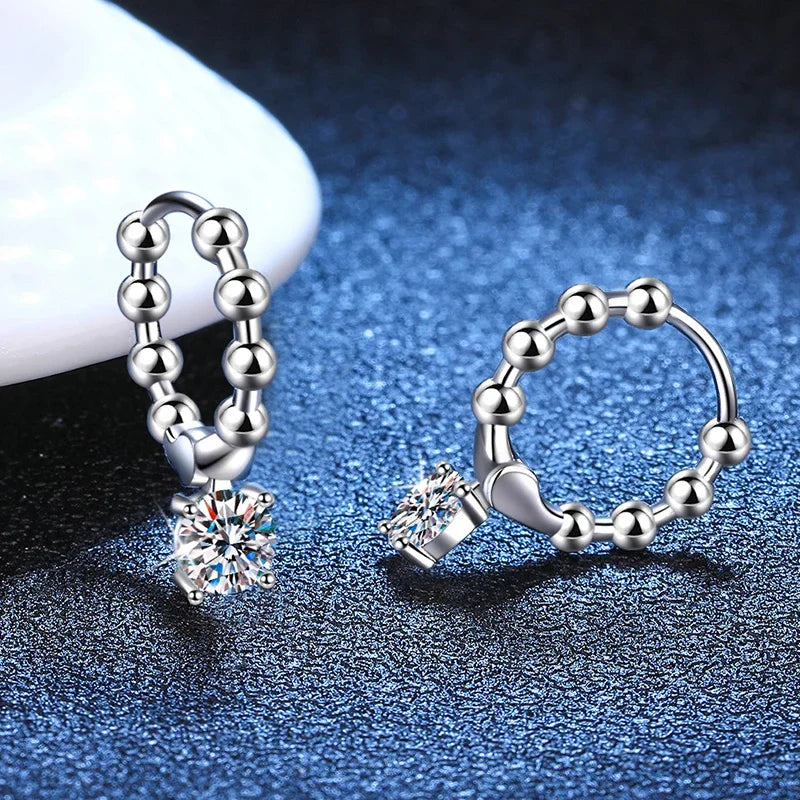 Real 0.5CT 5mm D Color Moissanite Drop Earrings for Women S925 Silver Plated PT950 Pass Diamond Test Earring Fine Jewelry