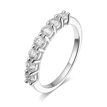 3mm Gemstone Moissanite Ring for Women S925 Silver White Gold Stackable Wedding Band Diamond Matching Gift